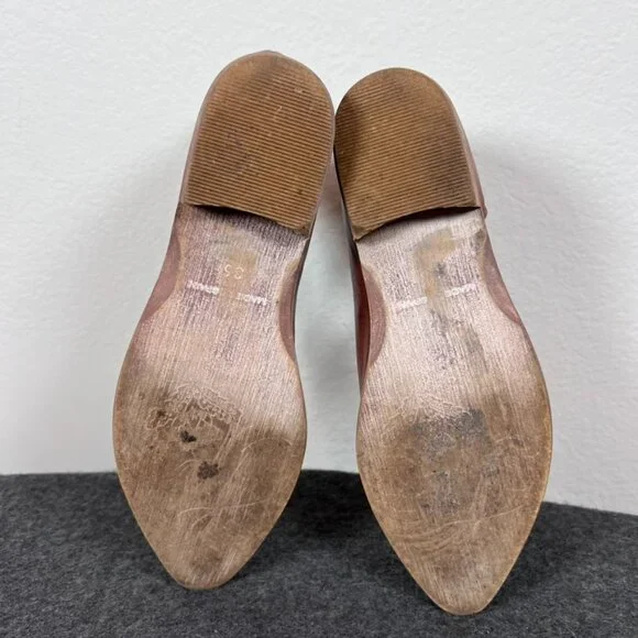 Free People Flat Leather Royale Half D'Orsay Brown Shoes EU 36 US 6 Minimal - Picture 4 of 6